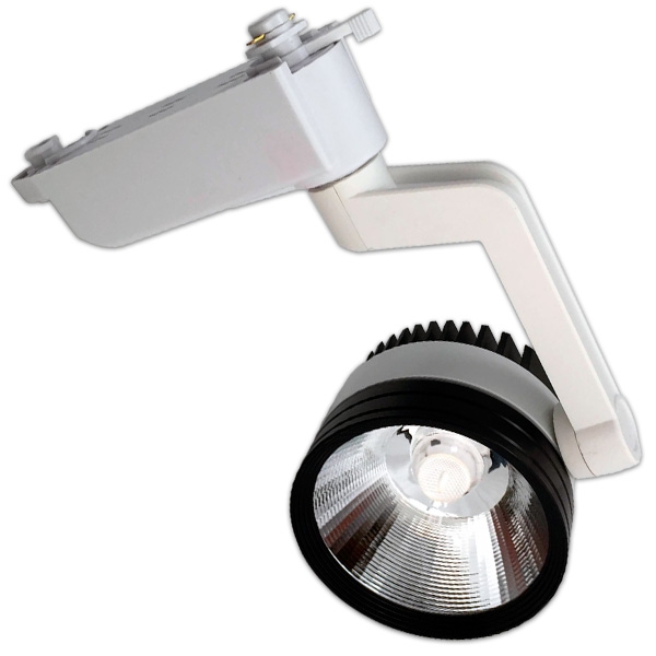 Foco carril negro 24W orientable luz fría