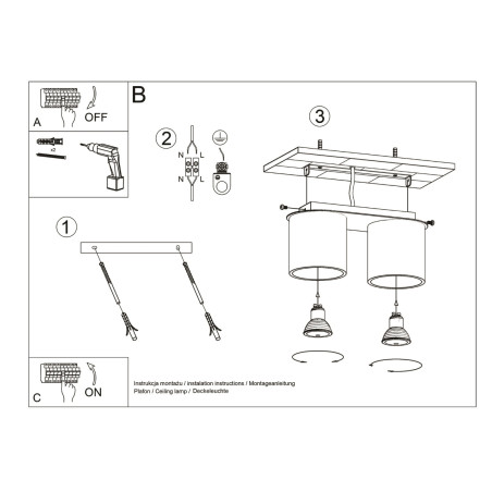 Ceiling lamp ORBIS 2 black