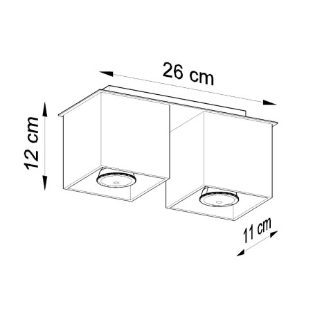 Ceiling lamp QUAD 2 black
