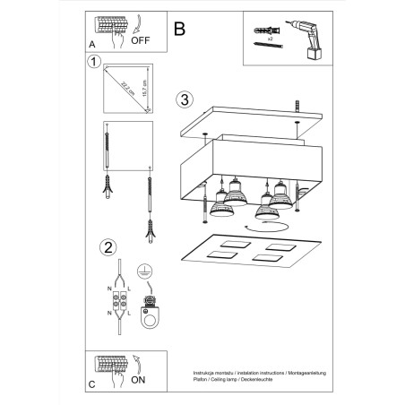 Ceiling lamp MONO 4 white