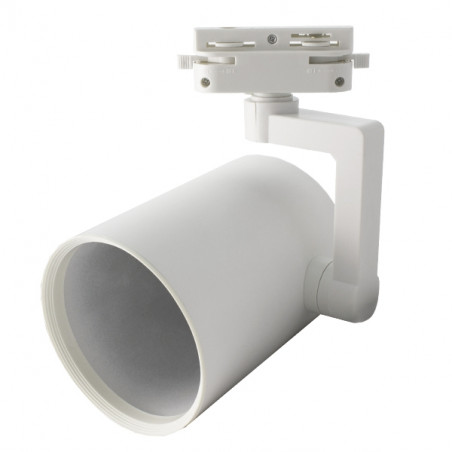 Cylindrical Rail Spotlight - White, E27 Lamps Cylindrical Rail Spotlight - White, E27 Lamps