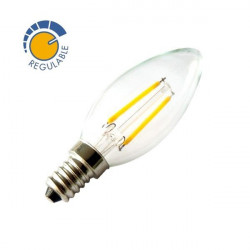 LED Filament Bulb - Candle, 2W, 360º