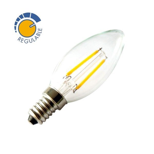 LED Filament Bulb - Candle, 2W, 360º