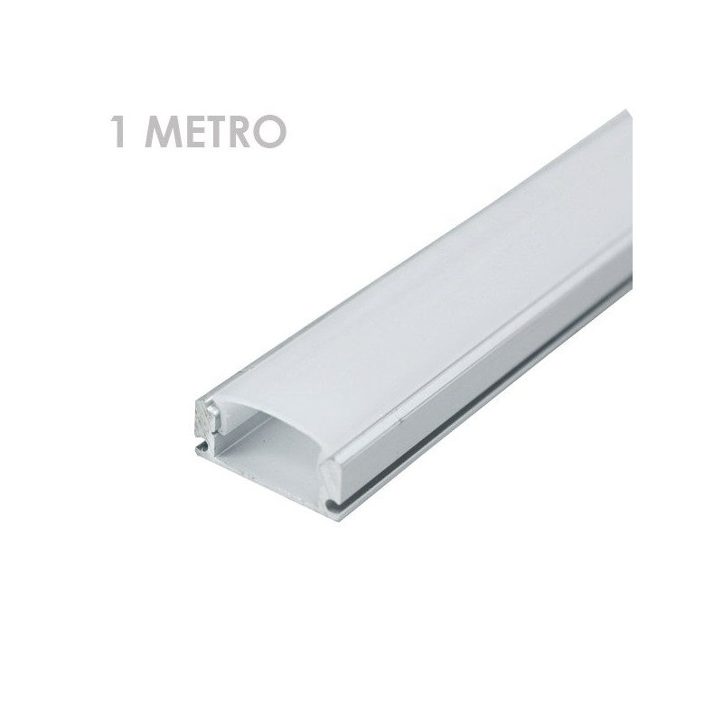 Perfil de alumínio retangular tira led 1 metro