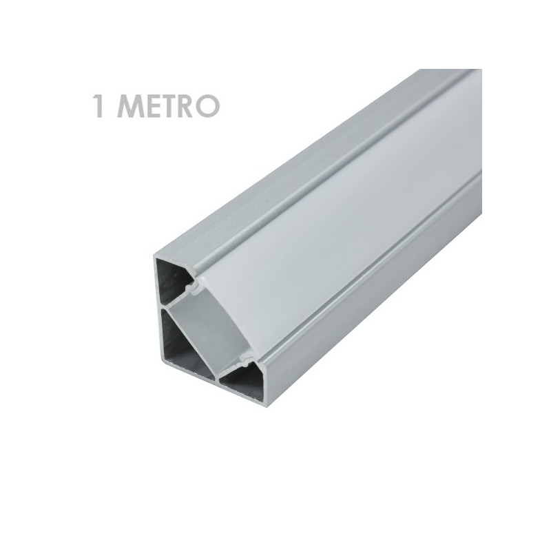 Perfil angular aluminio tira led 1 m