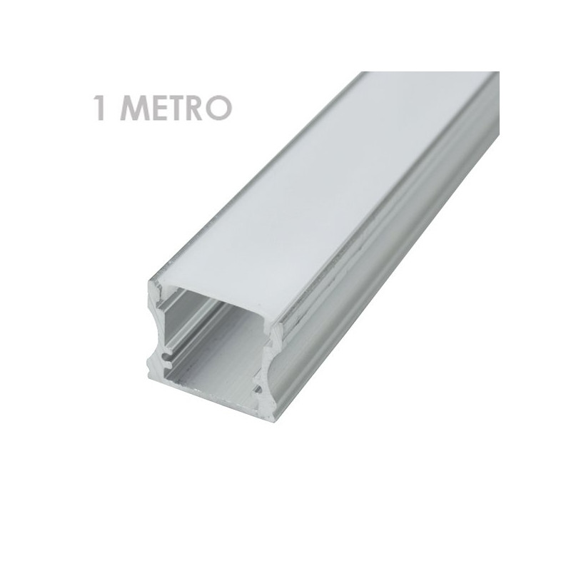 Profile for 1 m LED Strips - Rectangular, Aluminium, 19 x 19 x 1000mm, Clips