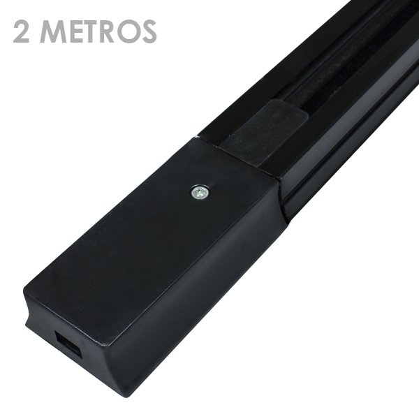 LED Spotlights Rail - Connectable, 2 Metre Long, Black