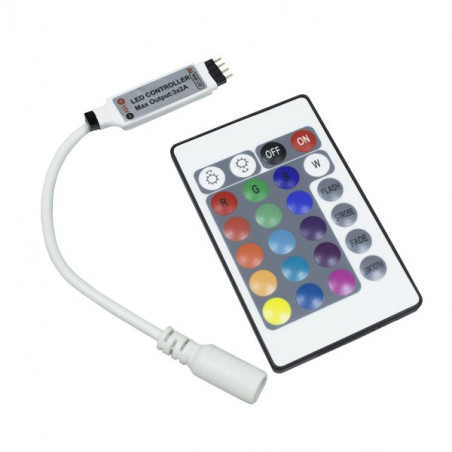 Mini-Controller with Remote Control for 12V RGB LED Strips Mini-Controller with Remote Control for 12V RGB LED Strips