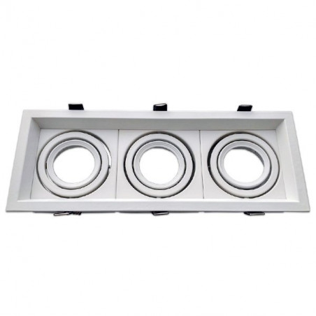 Adjustable white frame for MR16. Triple Adjustable white frame for MR16. Triple