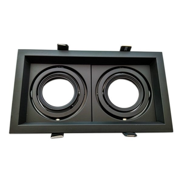 Adjustable black frame for MR16. Double