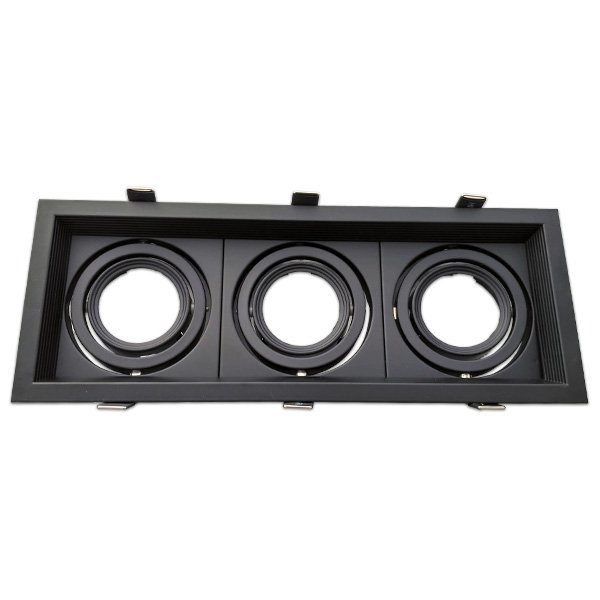 Adjustable black frame for MR16. Triple