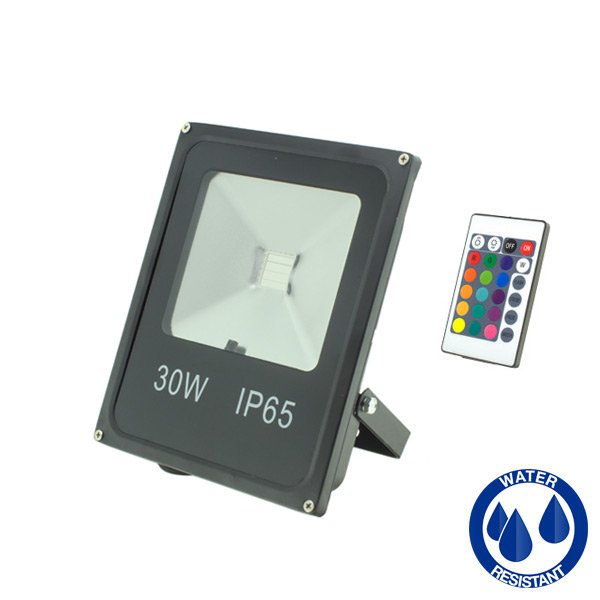 LED Floodlight with RGB Remote - 30W
