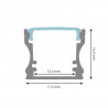 Profile for 2 m LED Strips - Rectangular, Aluminium, 17,5 x 14,5 x 2000mm, Clips
