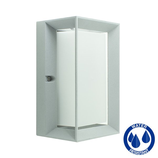 LED E27 square grey wall lamp IP54