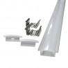Profile for 1 m LED Strips - Rectangular, Aluminium, Clips